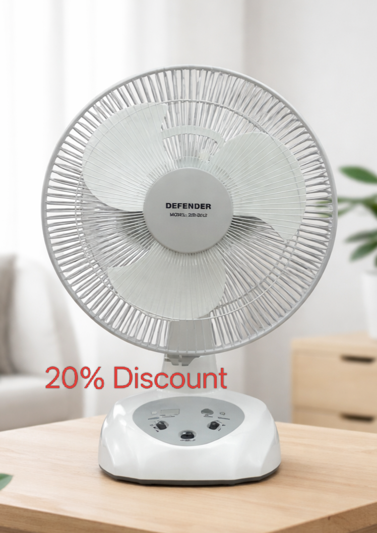 DEFENDER AC/DC, Rechargeable Fan