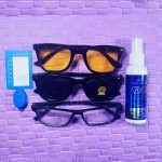 Eye Protection Package P1083 with Blue Cut Glasses, Sunglasses, Night Vision Glasses, Lens Cleaner and Testing Kit