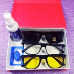 Eye Protection Package P1083 with Blue Cut Glasses, Sunglasses, Night Vision Glasses, Lens Cleaner and Testing Kit