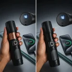 Rechargeable LED Flashlight D1081 with Digital Display and Power Bank
