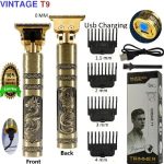 T9 Trimmer Premium Metal Hair & Beard Trimmer with 4 Guide Combs and Rechargeable Battery