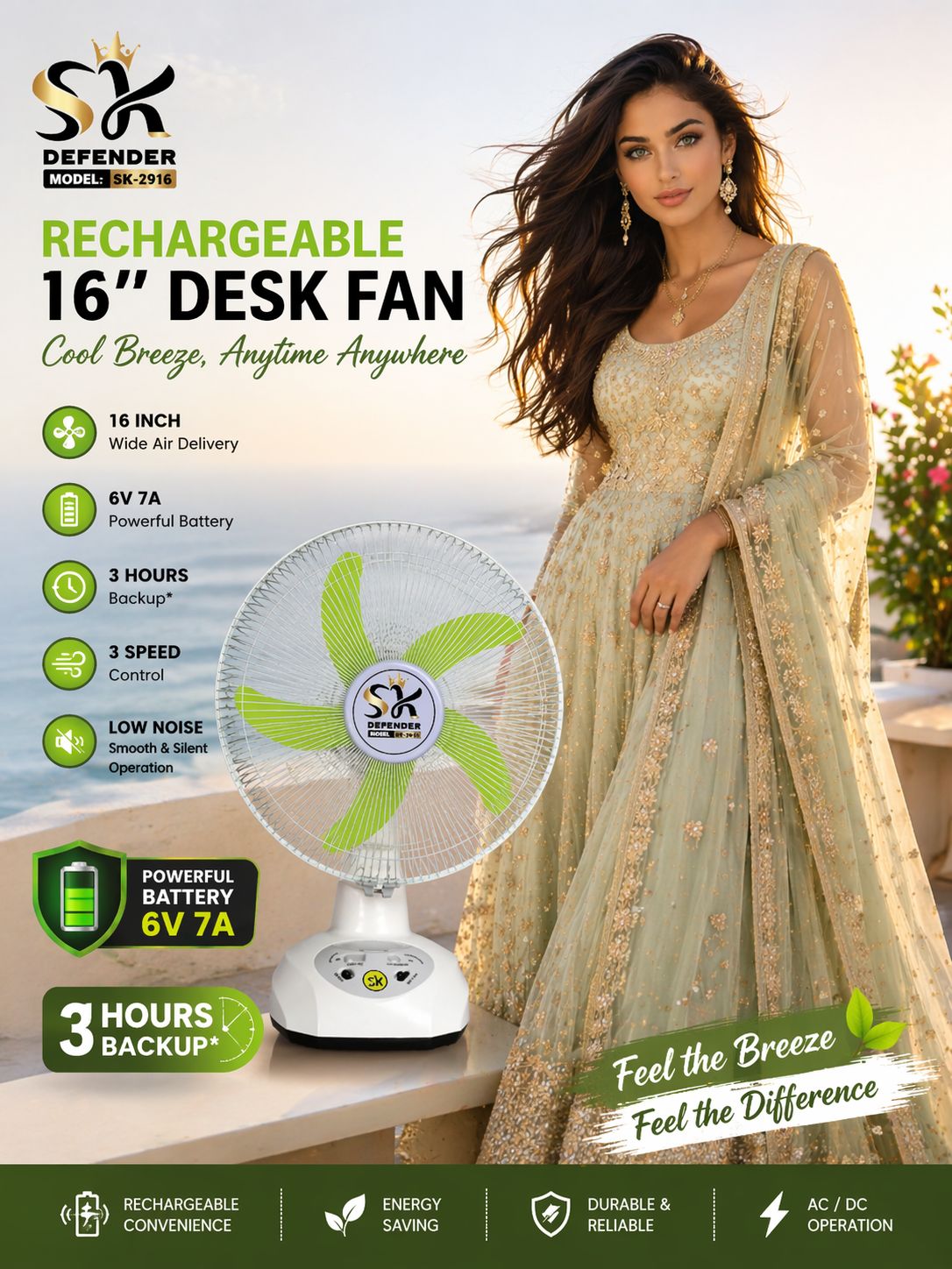 SK WOORIYANN 16 INCH DESK FAN