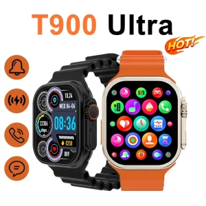 T900 Ultra2 Smart Watch with 2.02-inch IPS Display, Wireless Charging, Full Touch Screen, Smart Notifications and Android iPhone Compatibility